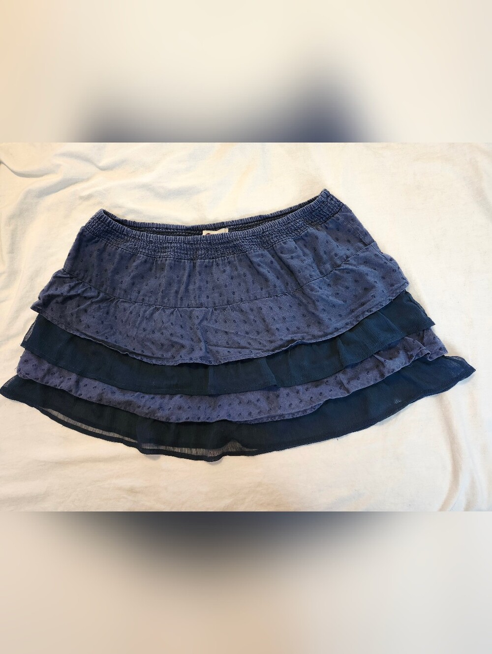 Tiered Micro Mini Skirt - Blue